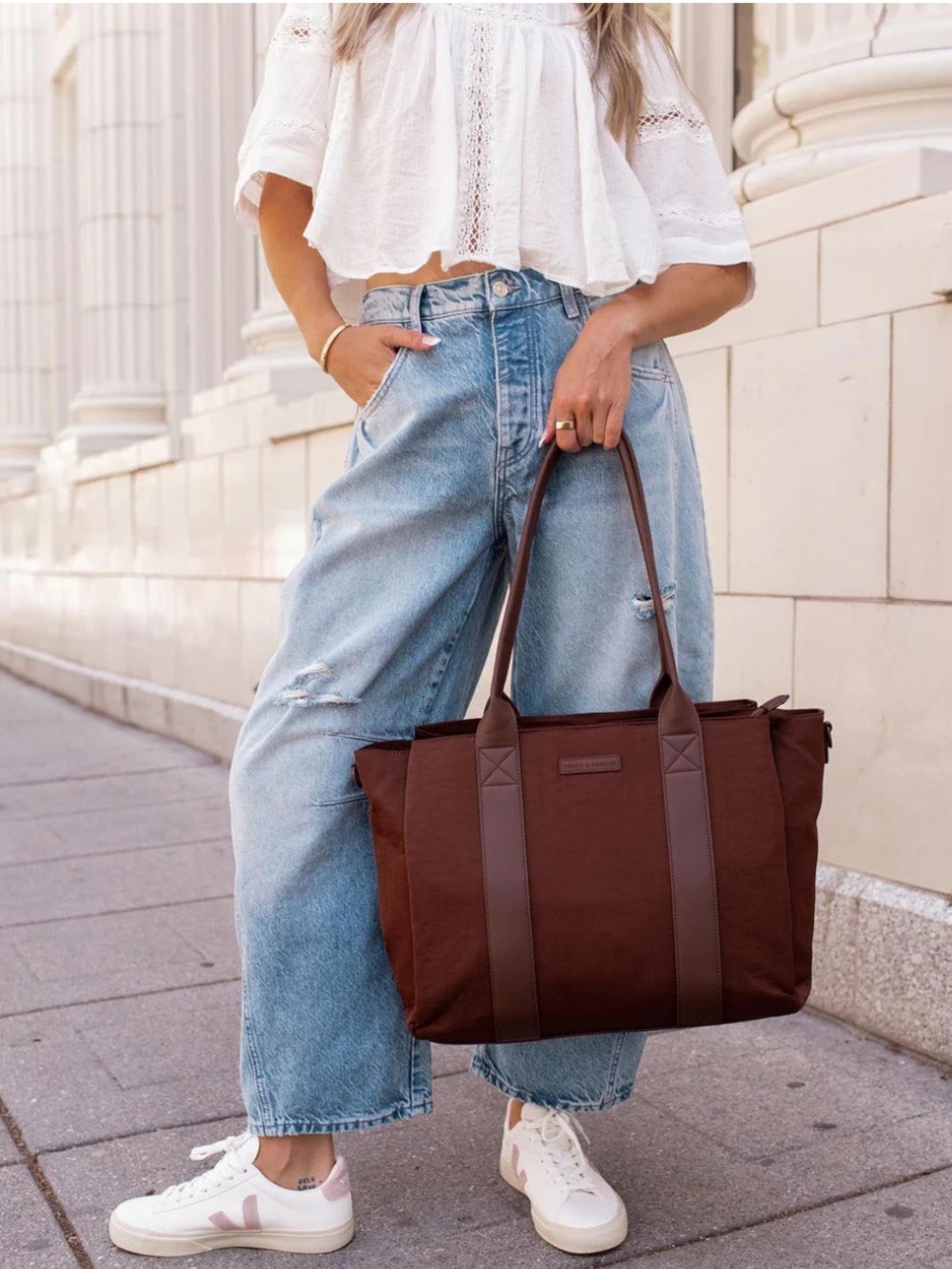 Poppy & Peonies Daily Tote in Espresso